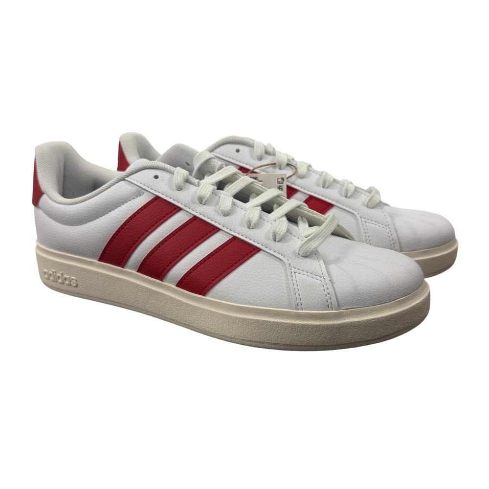 Adidas Streettalk Sneakers Mens 9 White Red Stripes Low Top Shell Toe JP8279